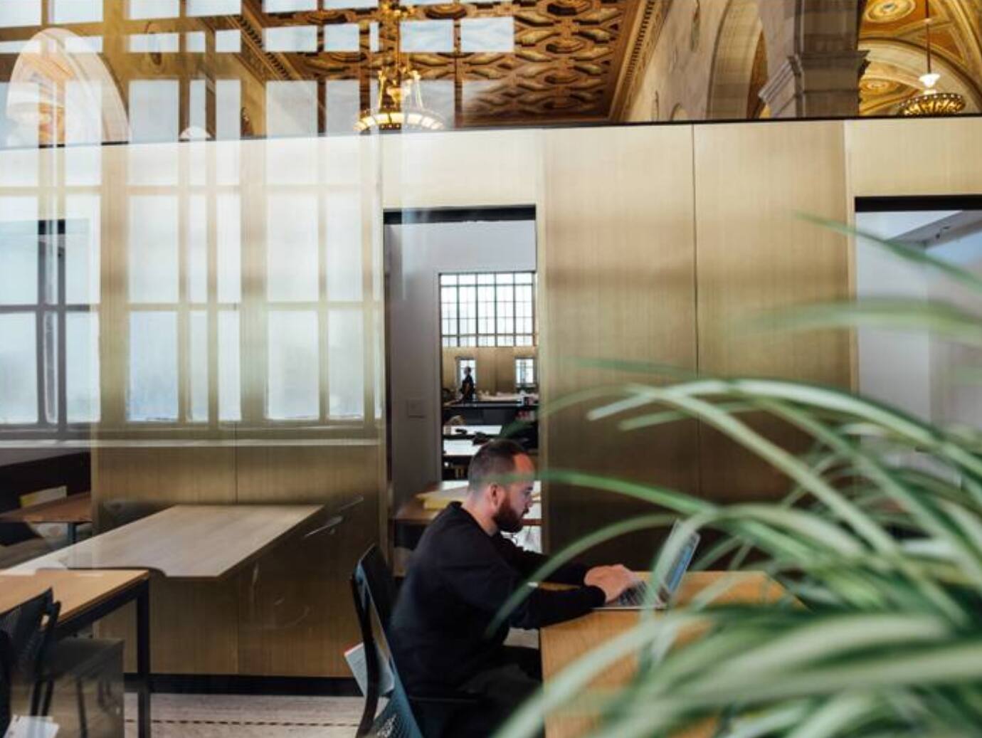 man working on a laptop