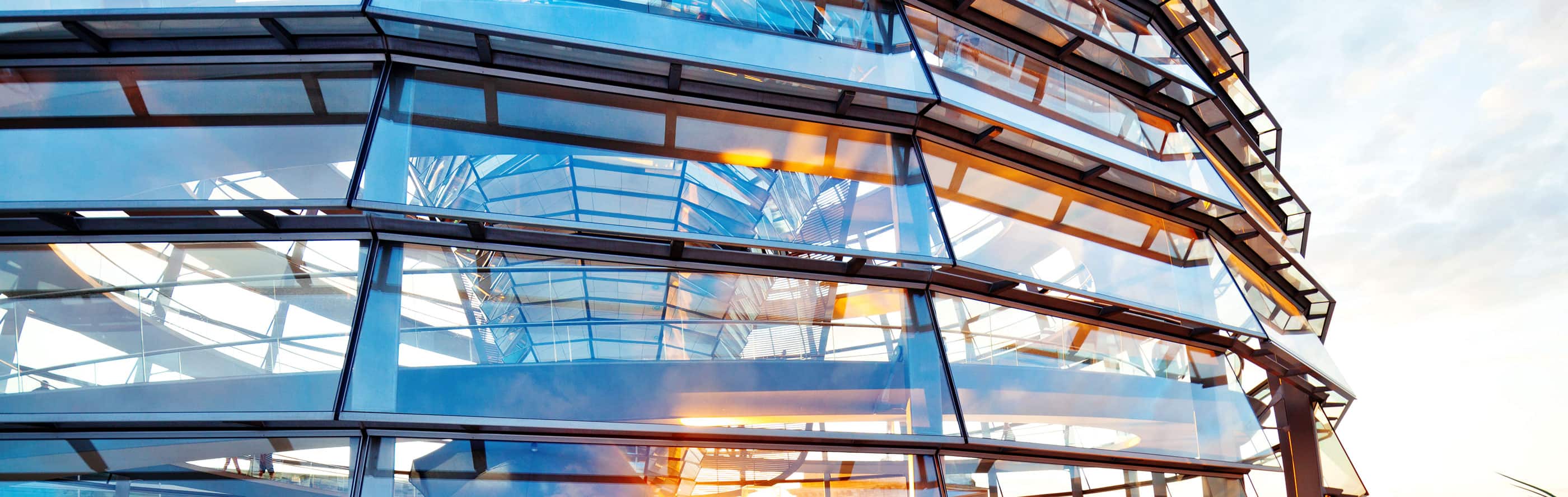 modern city skyline during evening