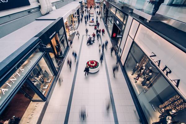 shopping mall with retail stores