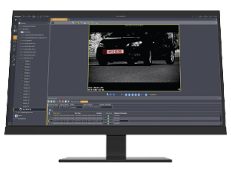 Monitor displaying Automatic Number Plate Recognition information