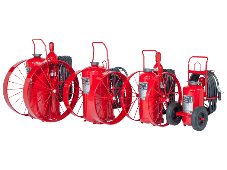 Wheeled fire extinguishers