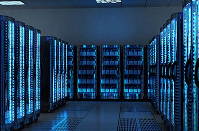 Server racks in a data center