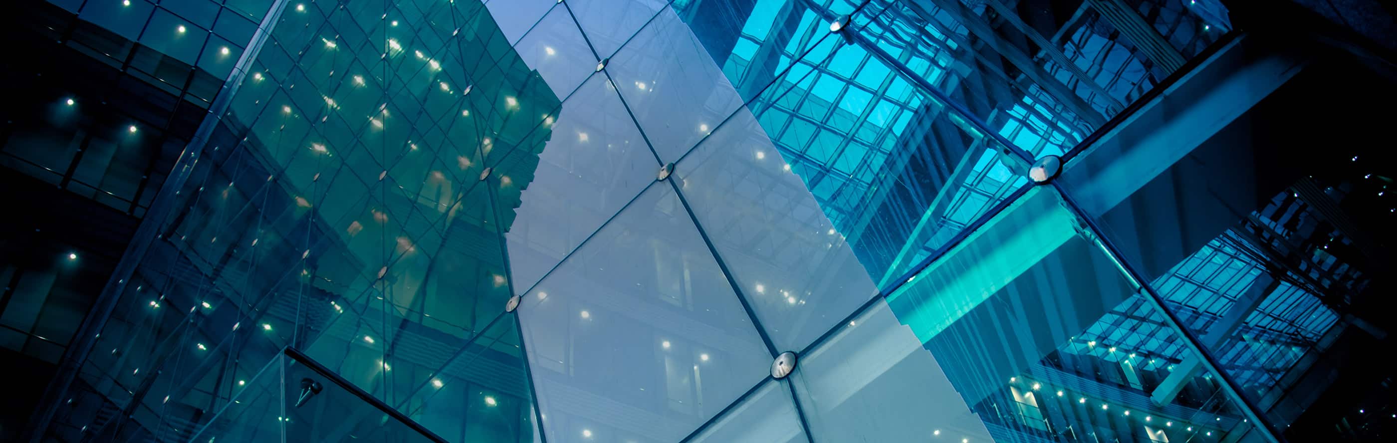 Frog's-eye-view of a modern building